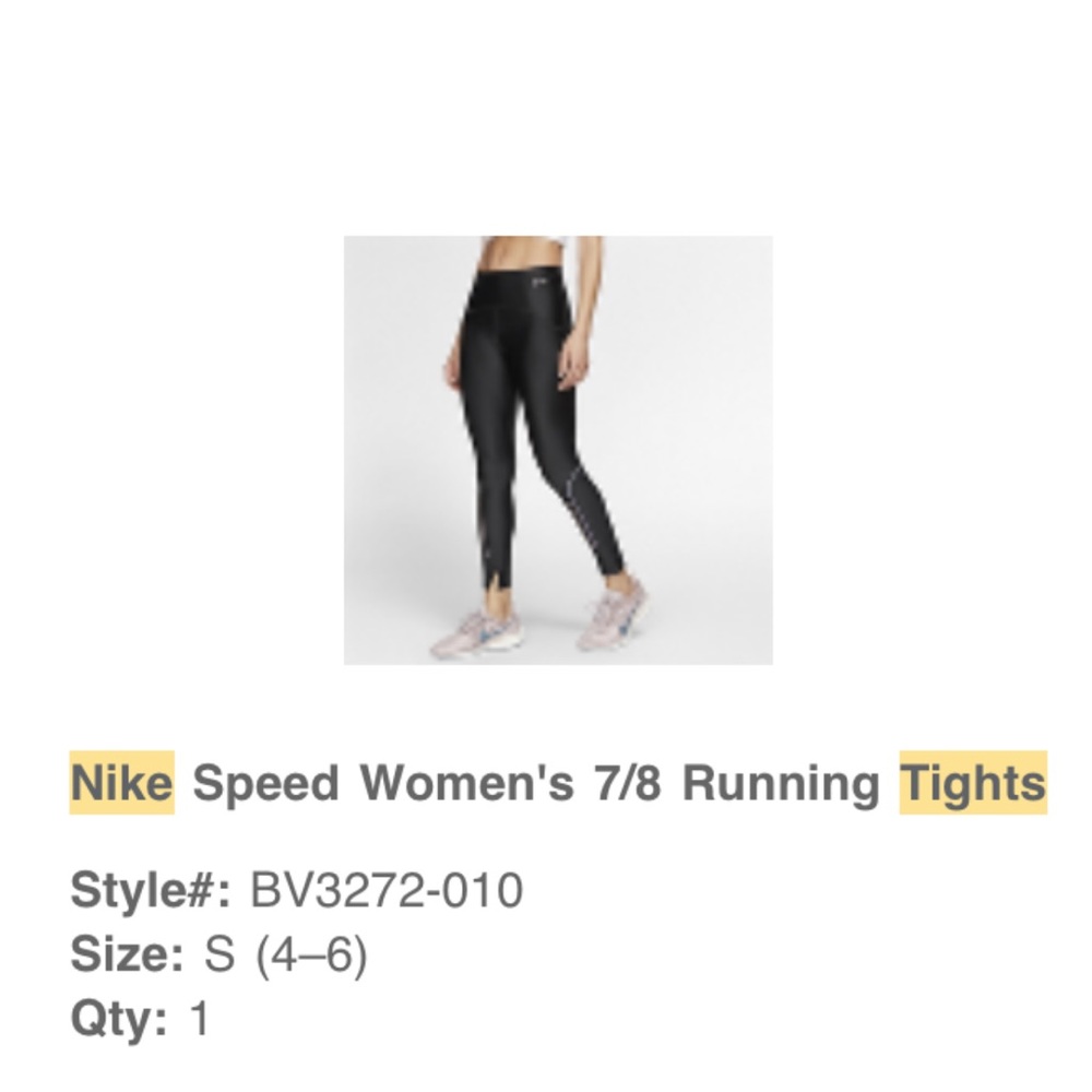 Nike Speed Running Legging Size Small